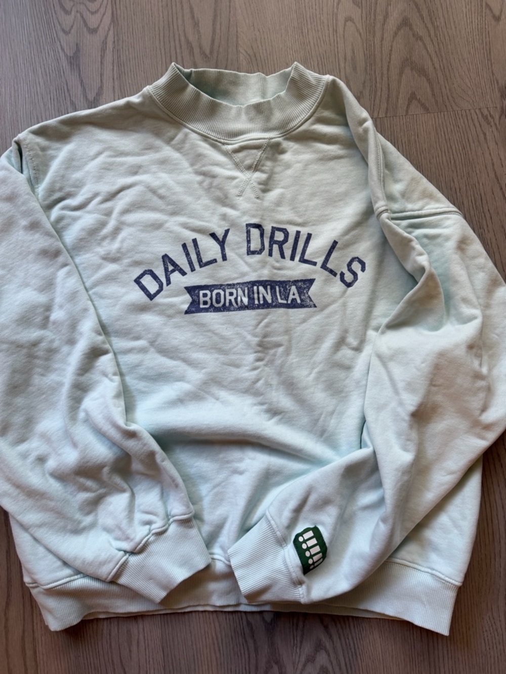Daily Drills "Born in LA" Light Mint Crewneck Sweatshirt